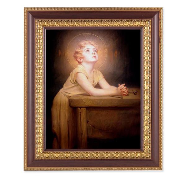 Chambers: Thy Will Be Done, 11-1/2"x13-1/2, Cherry Finish with Gold Egg & Dart Frame, Italian Print Under Glass # 26106