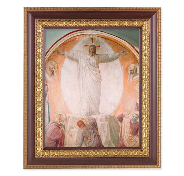 Transfiguration of Christ, 11-1/2"x13-1/2, Cherry Finish with Gold Egg & Dart Frame, Italian Print Under Glass # 26107