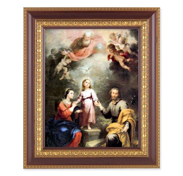 Murillo: Heavenly and Earthly Trinities, 11-1/2"x13-1/2, Cherry Finish with Gold Egg & Dart Frame, Italian Print Under Glass # 26123