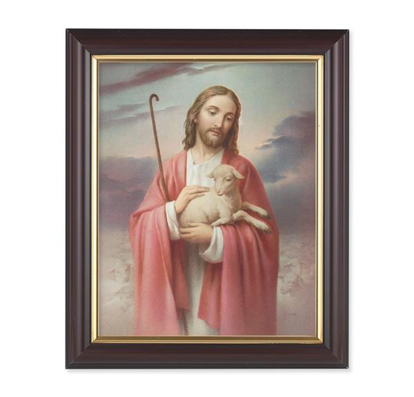 Good Shepherd, 10"x12", Classic Fluted Walnut Finished Frame, Italian Print Under Glass # 26161