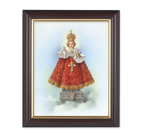 Infant of Prague, 10"x12", Classic Fluted Walnut Finished Frame, Italian Print Under Glass # 26164