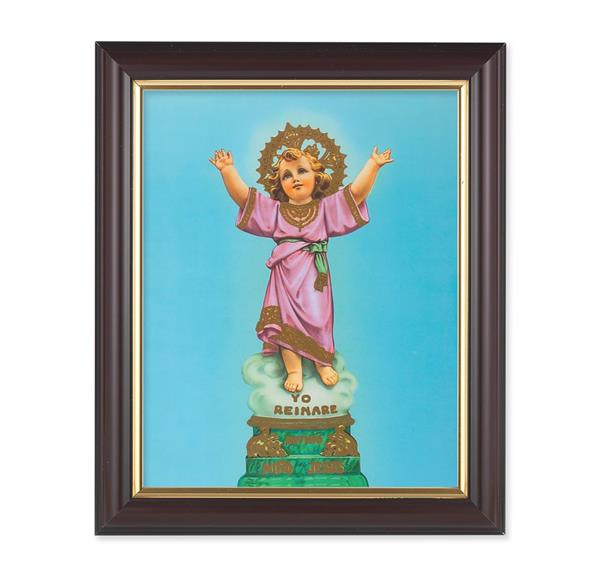 Divino Nino, 10"x12", Classic Fluted Walnut Finished Frame, Italian Print Under Glass # 26172