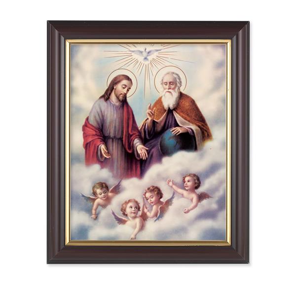 The Holy Trinity, 10"x12", Classic Fluted Walnut Finished Frame, Italian Print Under Glass # 26179