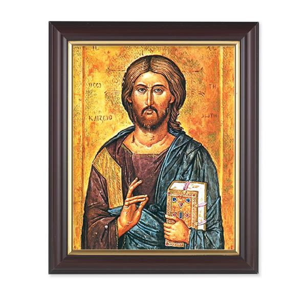 Christ The Teacher, 10"x12", Classic Fluted Walnut Finished Frame, Italian Print Under Glass # 26181