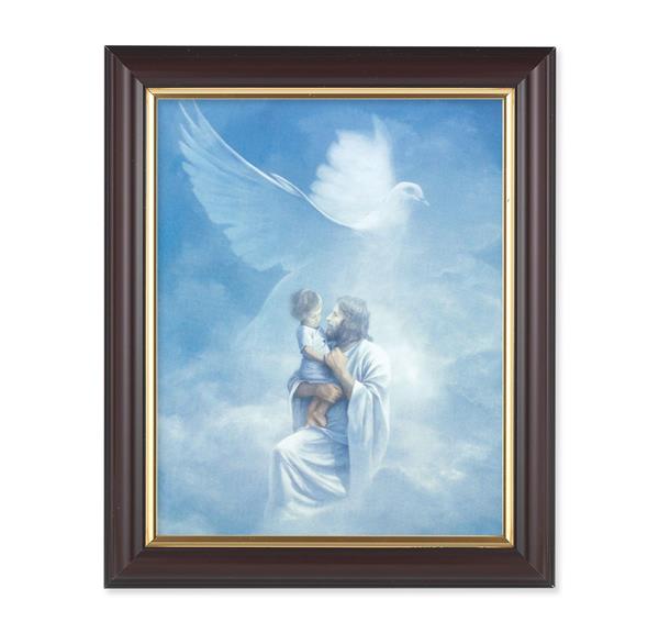 Christ Welcoming Child, 10"x12", Classic Fluted Walnut Finished Frame, Italian Print Under Glass # 26185