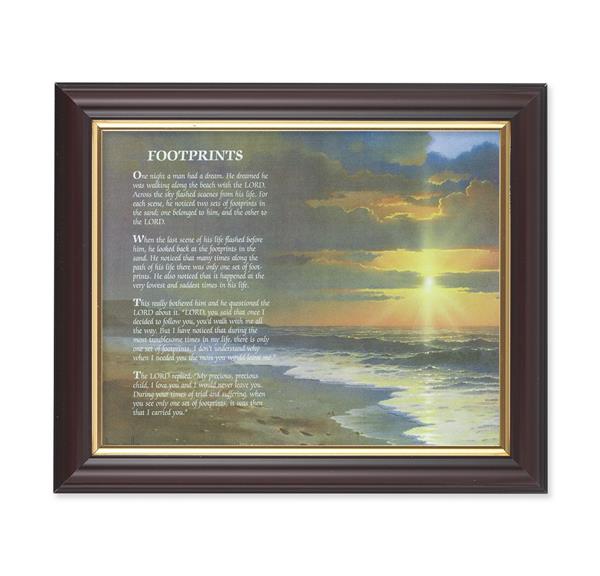 Footprints, 10"x12", Classic Fluted Walnut Finished Frame, Italian Print Under Glass # 26187
