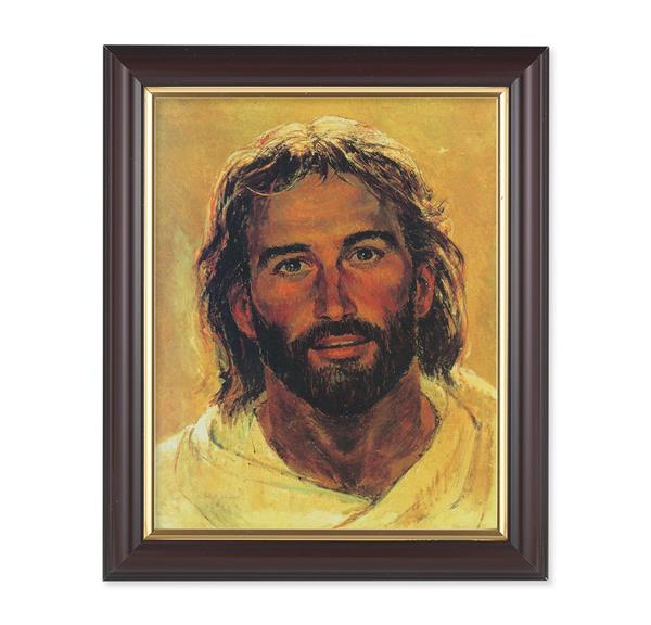 Hook: Head of Christ, 10"x12", Classic Fluted Walnut Finished Frame, Italian Print Under Glass # 26189