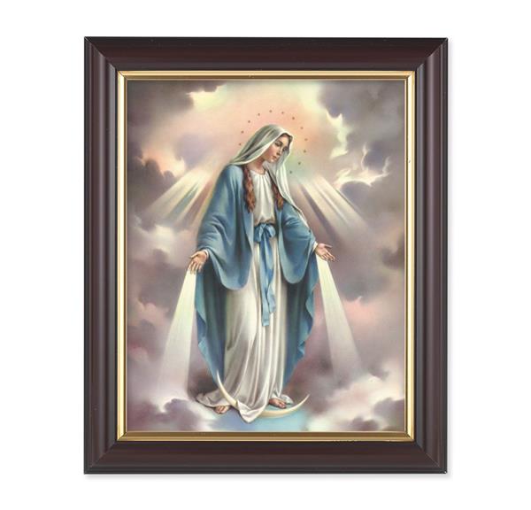 Our Lady of Grace, 10"x12", Classic Fluted Walnut Finished Frame, Italian Print Under Glass # 26197