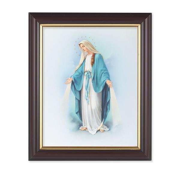 Our Lady of Grace, 10"x12", Classic Fluted Walnut Finished Frame, Italian Print Under Glass # 26199