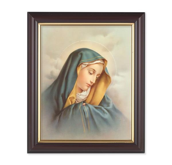 Our Lady of Sorrows, 10"x12", Classic Fluted Walnut Finished Frame, Italian Print Under Glass # 26201