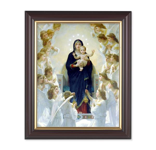 Bouguereau: Queen of Angels, 10"x12", Classic Fluted Walnut Finished Frame, Italian Print Under Glass # 26234