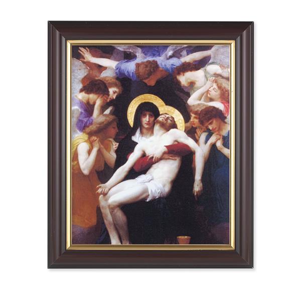 Bouguereau: Pieta, 10"x12", Classic Fluted Walnut Finished Frame, Italian Print Under Glass # 26237