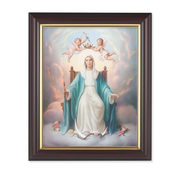 Queen of Heaven, 10"x12", Classic Fluted Walnut Finished Frame, Italian Print Under Glass # 26242