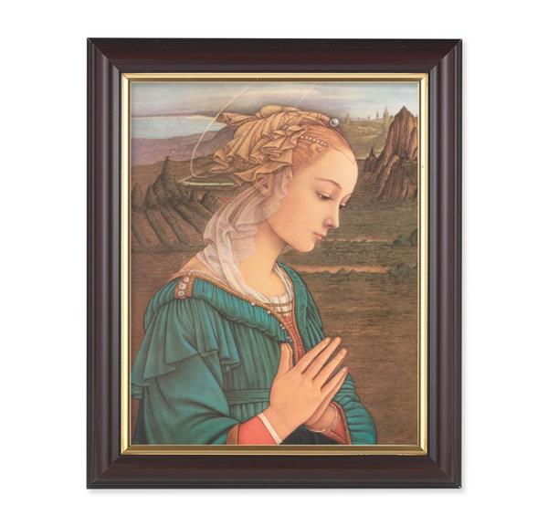 Lippi: Madonna, 10"x12", Classic Fluted Walnut Finished Frame, Italian Print Under Glass # 26246