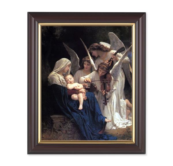 Bouguereau: Heavenly Melody, 10"x12", Classic Fluted Walnut Finished Frame, Italian Print Under Glass # 26260