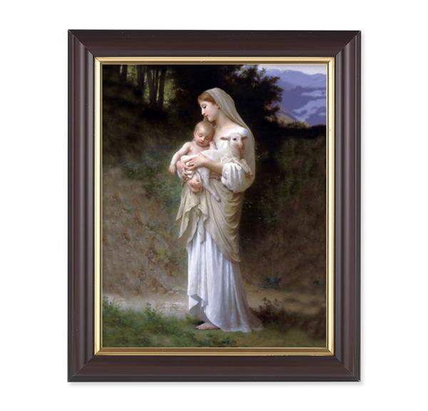 Bouguereau Divine Innocence, 10"x12", Classic Fluted Walnut Finished Frame, Italian Print Under Glass # 26267