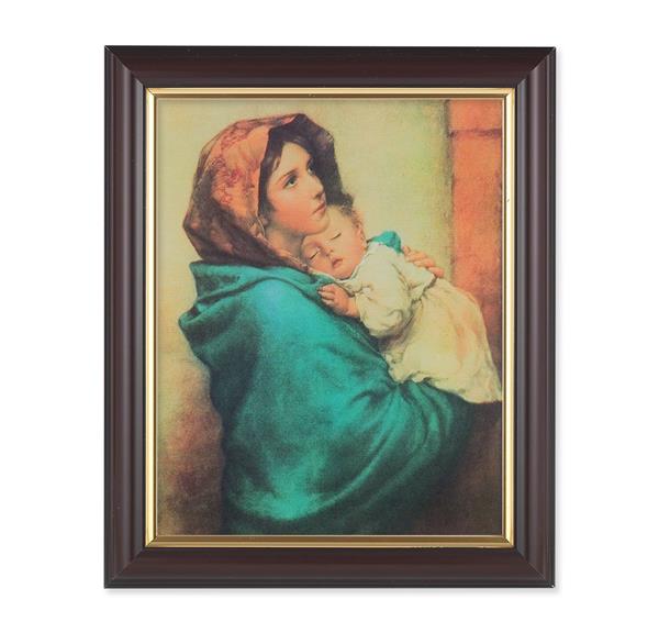 Madonna of The Streets, 10"x12", Classic Fluted Walnut Finished Frame, Italian Print Under Glass # 26277