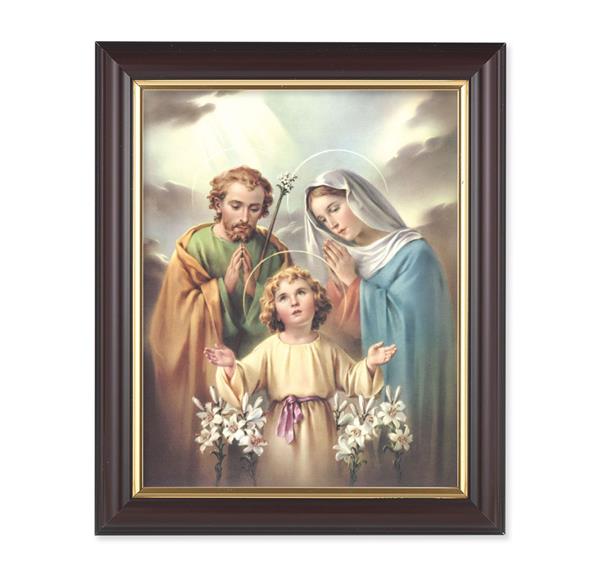 Holy Family, 10"x12", Classic Fluted Walnut Finished Frame, Italian Print Under Glass # 26292