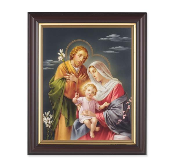 Holy Family, 10"x12", Classic Fluted Walnut Finished Frame, Italian Print Under Glass # 26294