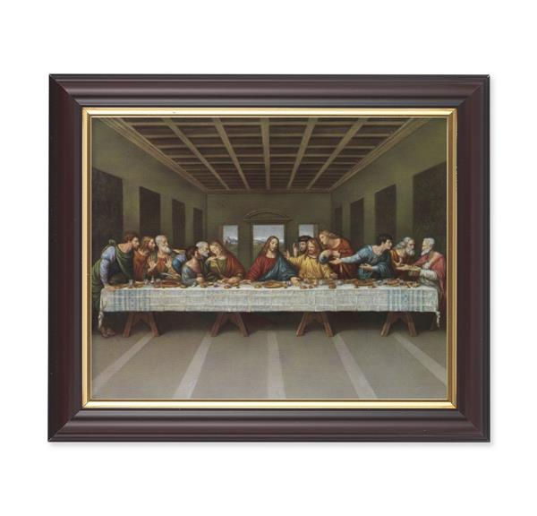 Last Supper, 10"x12", Classic Fluted Walnut Finished Frame, Italian Print Under Glass # 26296