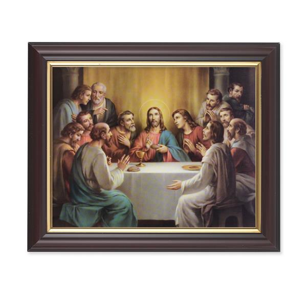 Bonella: Last Supper, 10"x12", Classic Fluted Walnut Finished Frame, Italian Print Under Glass # 26297
