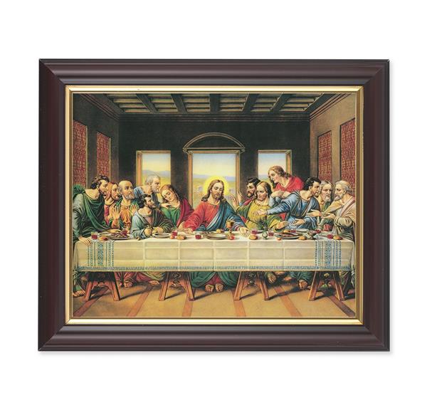Last Supper, 10"x12", Classic Fluted Walnut Finished Frame, Italian Print Under Glass # 26299