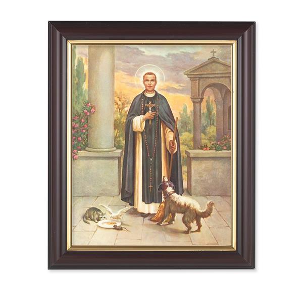 St. Martin DePorres, 10"x12", Classic Fluted Walnut Finished Frame, Italian Print Under Glass # 26311