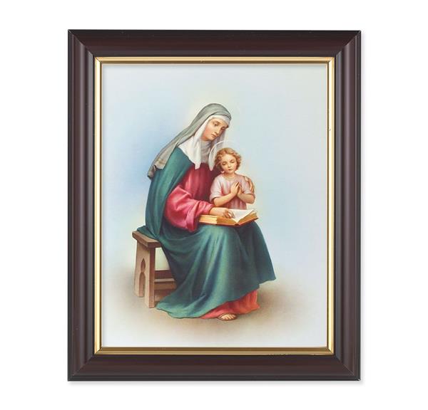St. Anne, 10"x12", Classic Fluted Walnut Finished Frame, Italian Print Under Glass # 26323