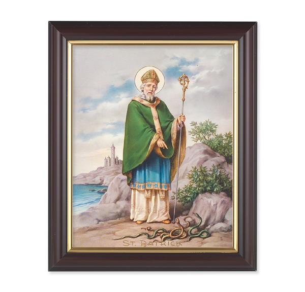 St. Patrick, 10"x12", Classic Fluted Walnut Finished Frame, Italian Print Under Glass # 26326
