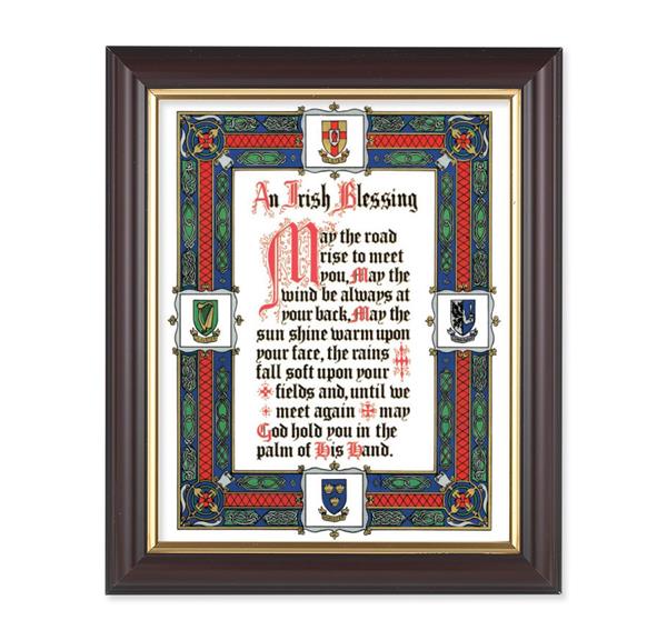 an Irish Blessing, 10"x12", Classic Fluted Walnut Finished Frame, Italian Print Under Glass # 26327