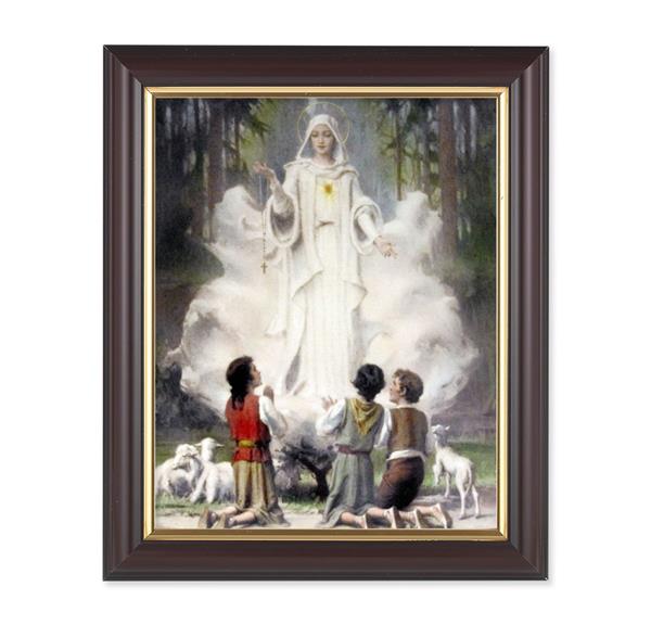 Our Lady of Fatima, 10"x12", Classic Fluted Walnut Finished Frame, Italian Print Under Glass # 26337