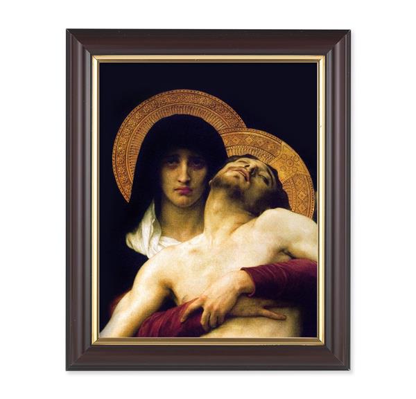 Bouguereau: Pieta, 10"x12", Classic Fluted Walnut Finished Frame, Italian Print Under Glass # 26338