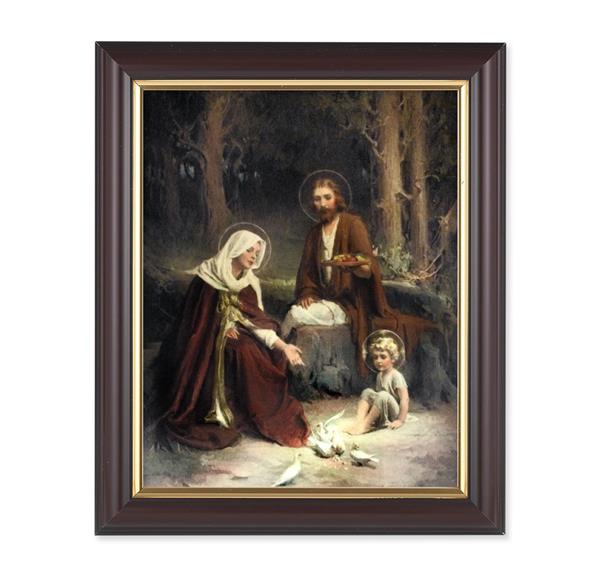 Chambers: The Holy Family, 10"x12", Classic Fluted Walnut Finished Frame, Italian Print Under Glass # 26341