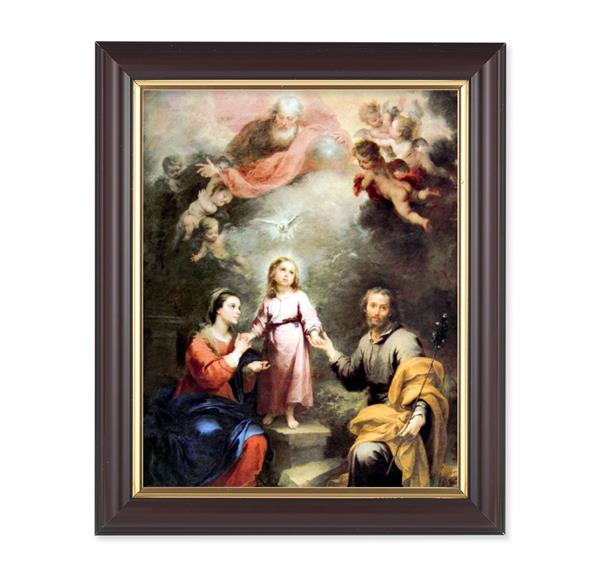Murillo: Heavenly and Earthly Trinities, 10"x12", Classic Fluted Walnut Finished Frame, Italian Print Under Glass # 26342