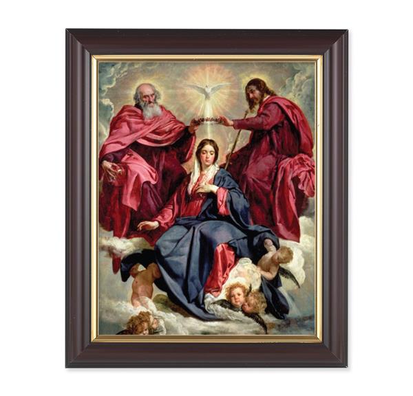 Crowning of Mary, 10"x12", Classic Fluted Walnut Finished Frame, Italian Print Under Glass # 26344