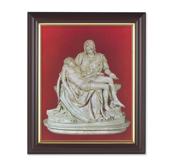 The Pieta Picture, 10"x12", Classic Fluted Walnut Finished Frame, Italian Print Under Glass # 26363