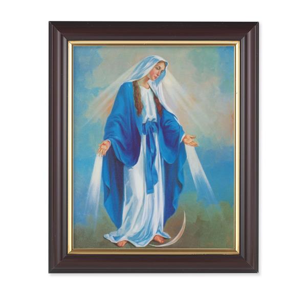 Our Lady of Grace Picture, 10"x12", Classic Fluted Walnut Finished Frame, Italian Print Under Glass # 26366