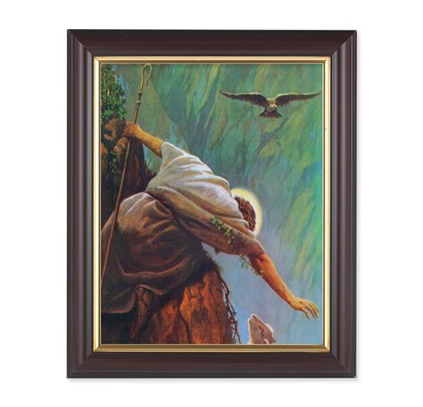 Hook: The Lost Sheep Picture, 10"x12", Classic Fluted Walnut Finished Frame, Italian Print Under Glass # 26373