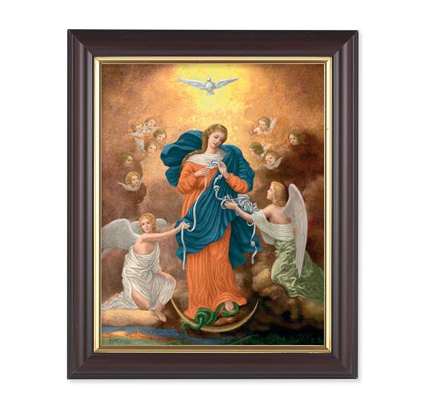 Our Lady Untier of Knots Picture, 10"x12", Classic Fluted Walnut Finished Frame, Italian Print Under Glass # 26375