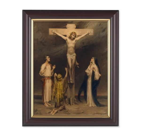 Chambers: The Crucifixion, 10"x12", Classic Fluted Walnut Finished Frame, Italian Print Under Glass # 26379