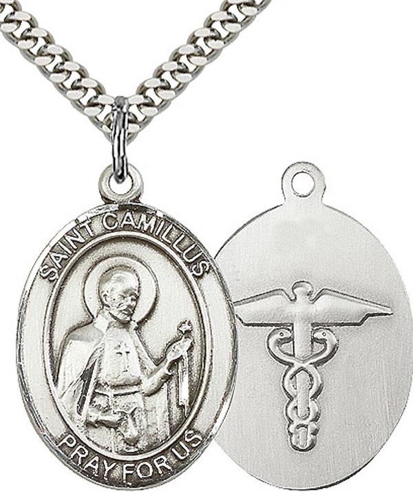 St. Camillus Nurses Medal, Fine Pewter, 1" tall, Your Choice of Chain, # 2642