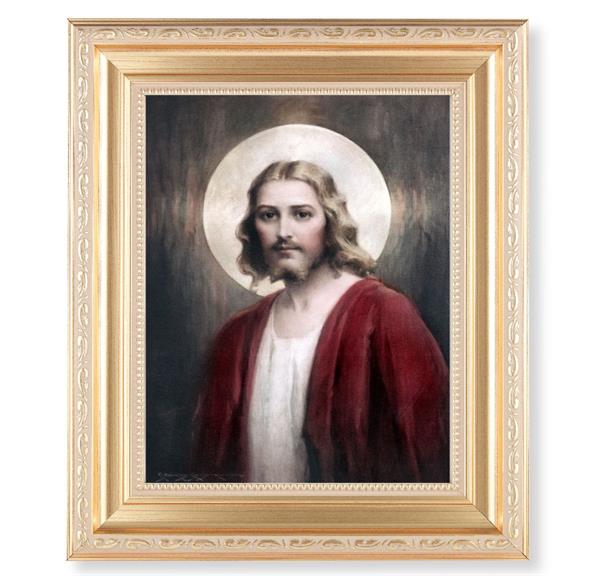 Chambers: Confide in Me, 11.5"x13.5" Satin Gold Frame, Distressed Finish with Scrollwork, Italian Print Under Glass # 26501