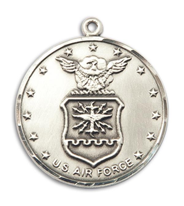 Air Force Medal, Fine Pewter, 3/4" dia, Your Choice of Chain, # 2664