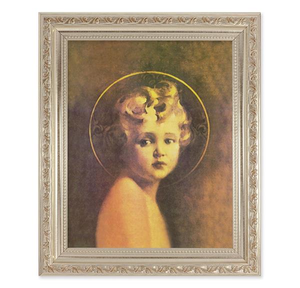 Chambers: Light of The World, 10"x12" Antique Silver & Carved Scrollwork Frame, Italian Print Under Glass # 26755