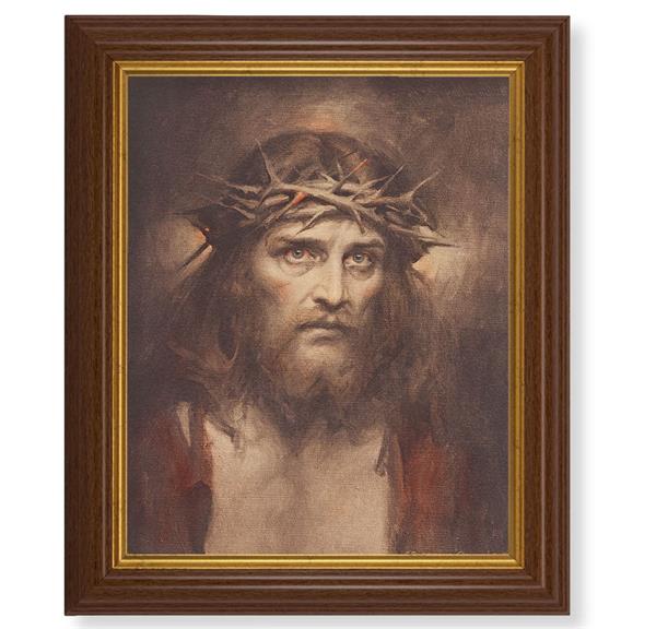 Chambers: ECCE Homo, 10.5"x12.5" Walnut Finished Fluted Frame, Gold Beaded Lip, Italian Print # 26979