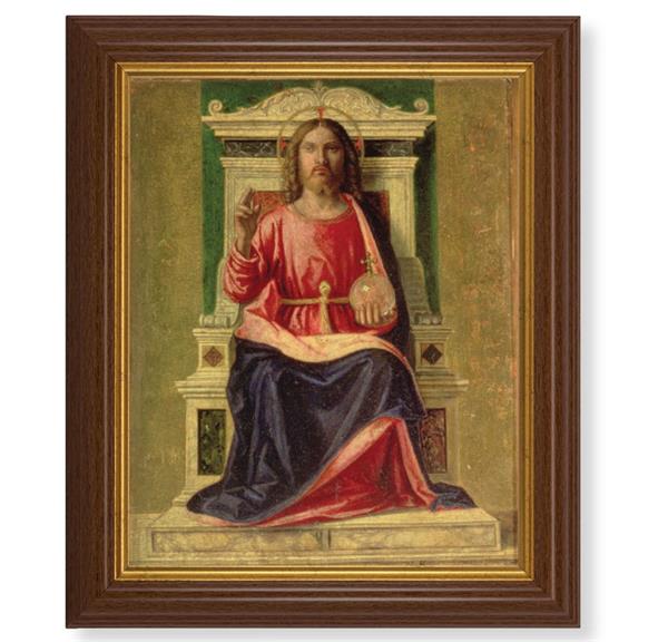 King of Heaven, 10.5"x12.5" Walnut Finished Fluted Frame, Gold Beaded Lip, Italian Print # 27068