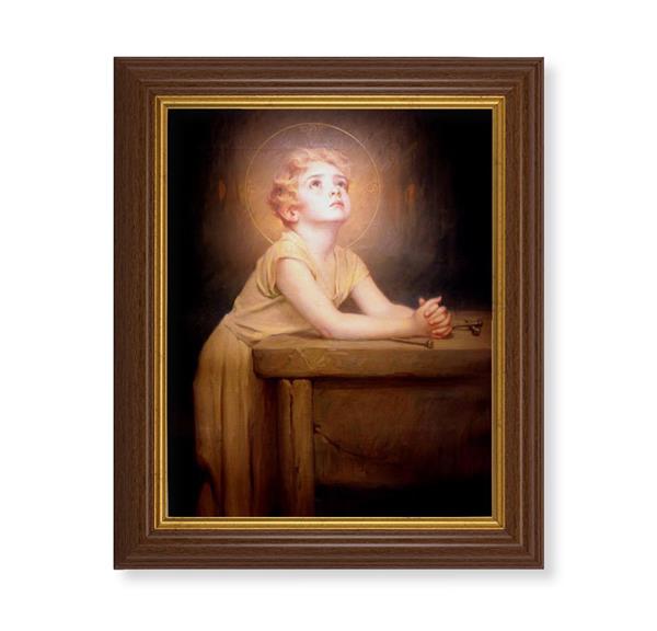 Chambers: Thy Will Be Done, 10.5"x12.5" Walnut Finished Fluted Frame, Gold Beaded Lip, Italian Print # 27070