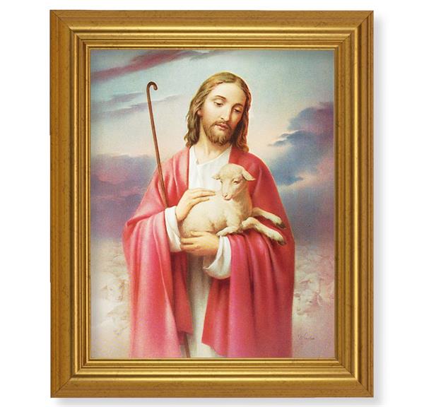 Good Shepherd, 10"x12" Gold-Leaf Finished Classic Frame, Italian Print on Artboard # 27138