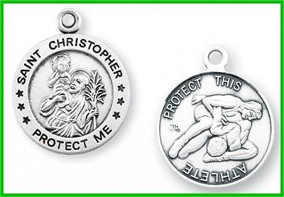 Sterling 7/8" St. Christopher Sport with Your Choice of Chain, Wrestling, # 27146