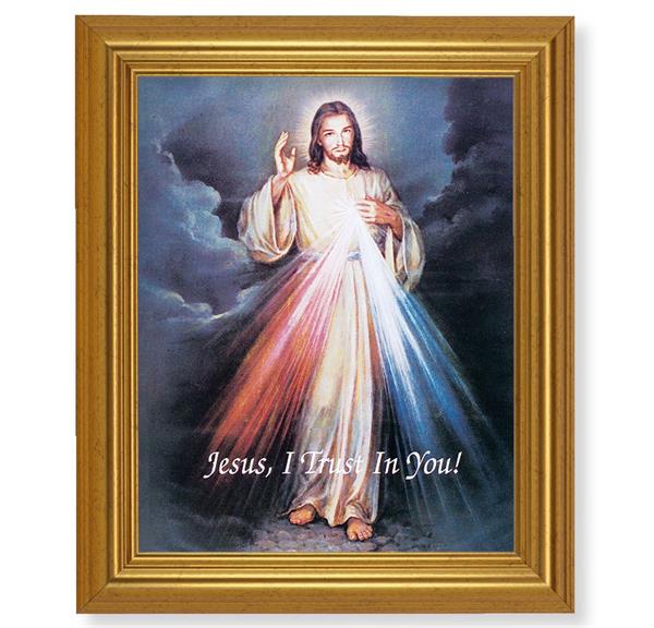 Divine Mercy, 10"x12" Gold-Leaf Finished Classic Frame, Italian Print on Artboard # 27156
